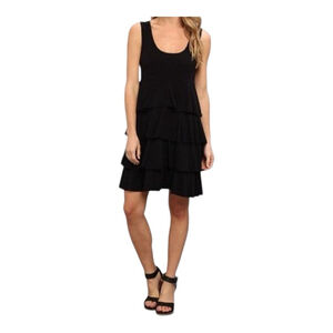 NWT Women's Tiana B. Sleeveless Tiered Black Dress Size Small S